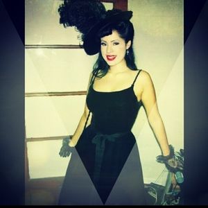 Vintage Black Velvet Party Dress